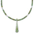 Southwest Turquoise Sterling Silver Tear Drop Pendant And Bead Necklace Set WX77564
